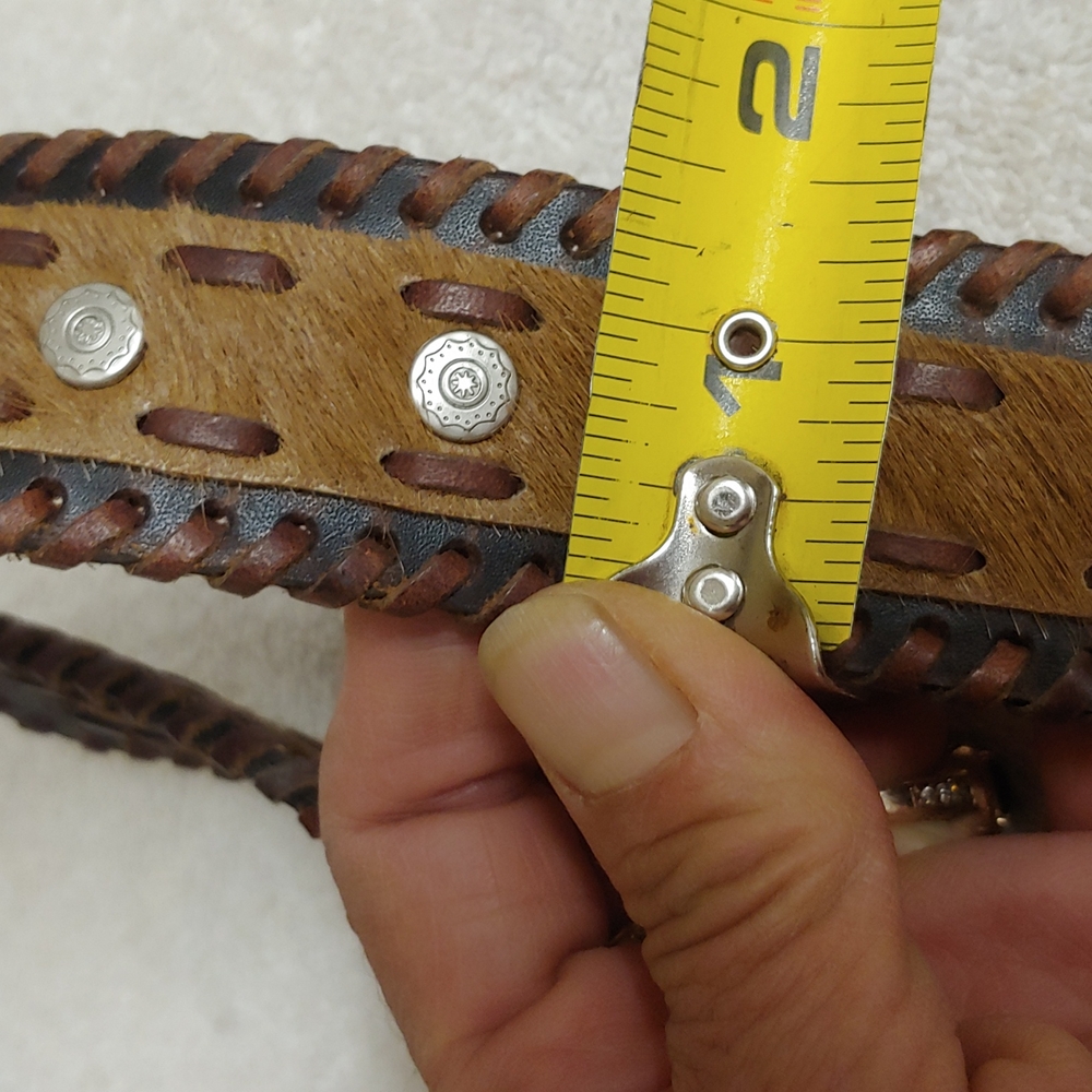 Horse hair, and leather western Cowgirl belt... Beautiful!!!!  Top quality - Picture 13 of 13
